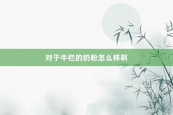 对于牛栏的奶粉怎么样啊